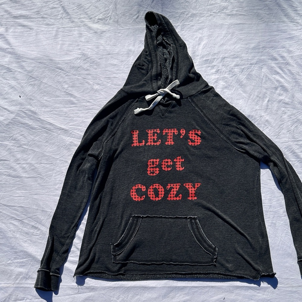 Grayson/Threads Women Black Hoodie with Red Text Size XL